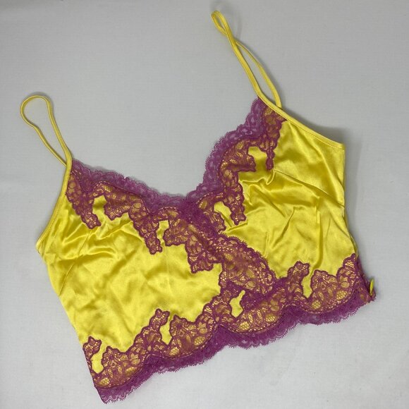 Agent Provocateur Lucie Yellow Silk Top AP2 Small - Picture 1 of 13